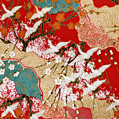 Origami Papier, Japanisches Papier Grossformat 67 x 99 cm, Kranich, rot