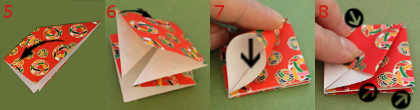 Origami Faltenanleitung, Christbaum aus Japanpaier Washi2