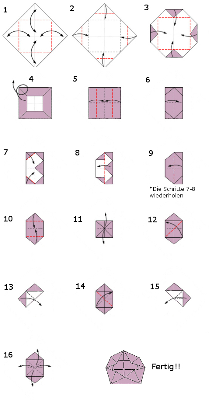 Origami Anleitung, Teelicht aus Washi, Stern