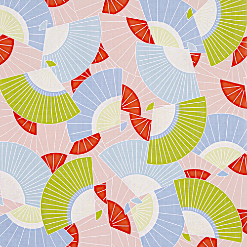 traditionell japanisches Geschenktuch mit Fächer-Muster, rosa