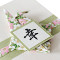 Japanische Grusskarte, Kanji Glück mit Origami Kranich