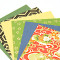 Traditionelles japanisches Origami-Papier, bunt gemustert und einfarbig