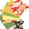 Traditionelles japanisches Origami-Papier, bunt gemustert und einfarbig