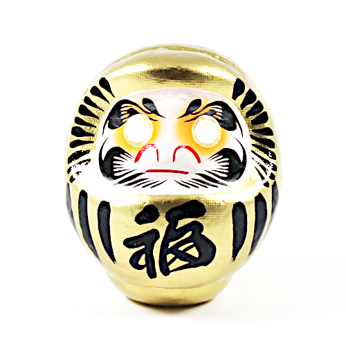 Goldener Daruma Puppe 9cm Reichtum Wohlstand Finanzielles Glück Japan Schweiz