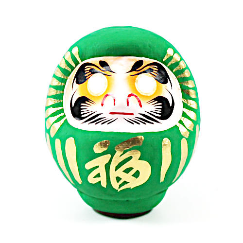 Grüner Daruma Puppe 9cm Gesundheit Glücksbringer Schweiz