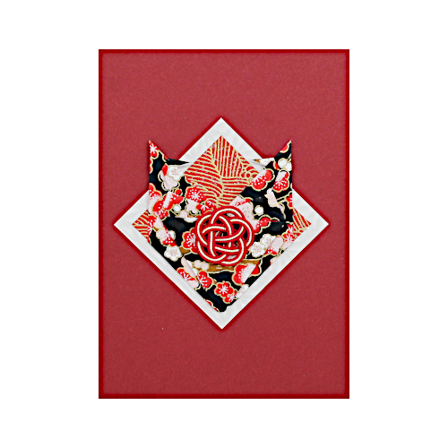 Handgefaltete Grusskarte für jeden Anlass mit Kranich-Motiv aus japanischem Papier