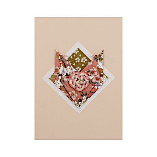 Handgefaltete Grusskarte für jeden Anlass mit Kranich-Motiv aus japanischem Papier