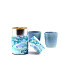 Japanische Teedose, blumen, blau