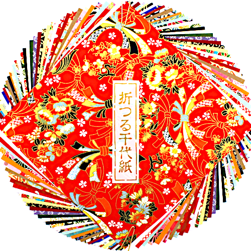 Japanisches Papier 15cm, 40 Blätter, verschiedene Farben und Motive
